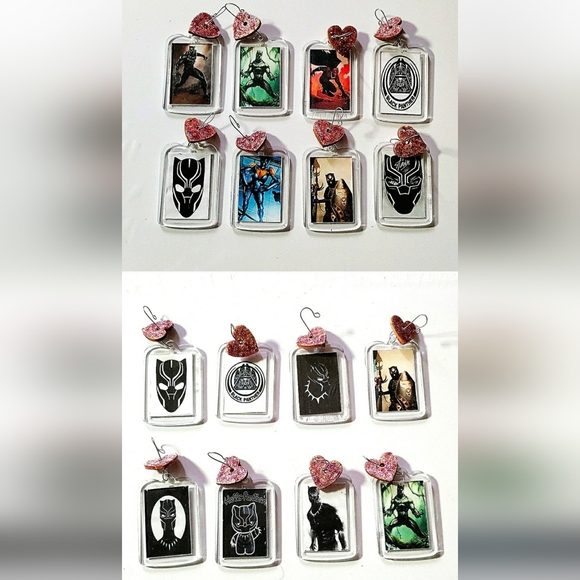 *HAPPY HOLIDAYS* 8 Black Panther Vibranium Ornaments! Double Sided. Handmade. - Picture 7 of 8